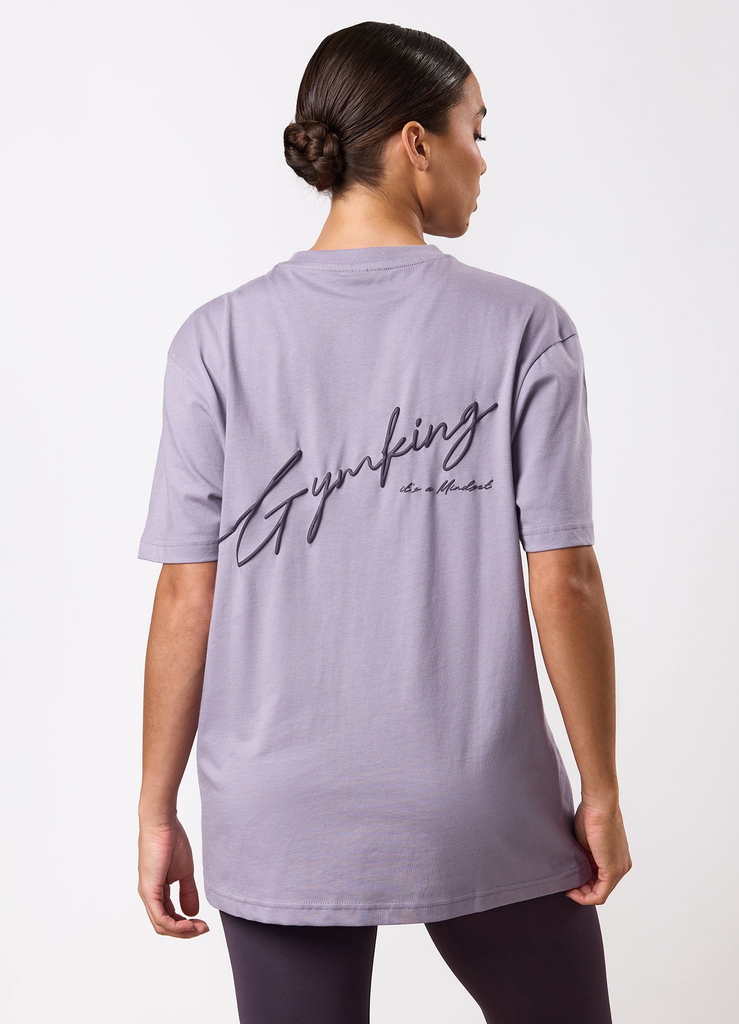 Gym King Script Mindset BF Tee - Dusky Purple