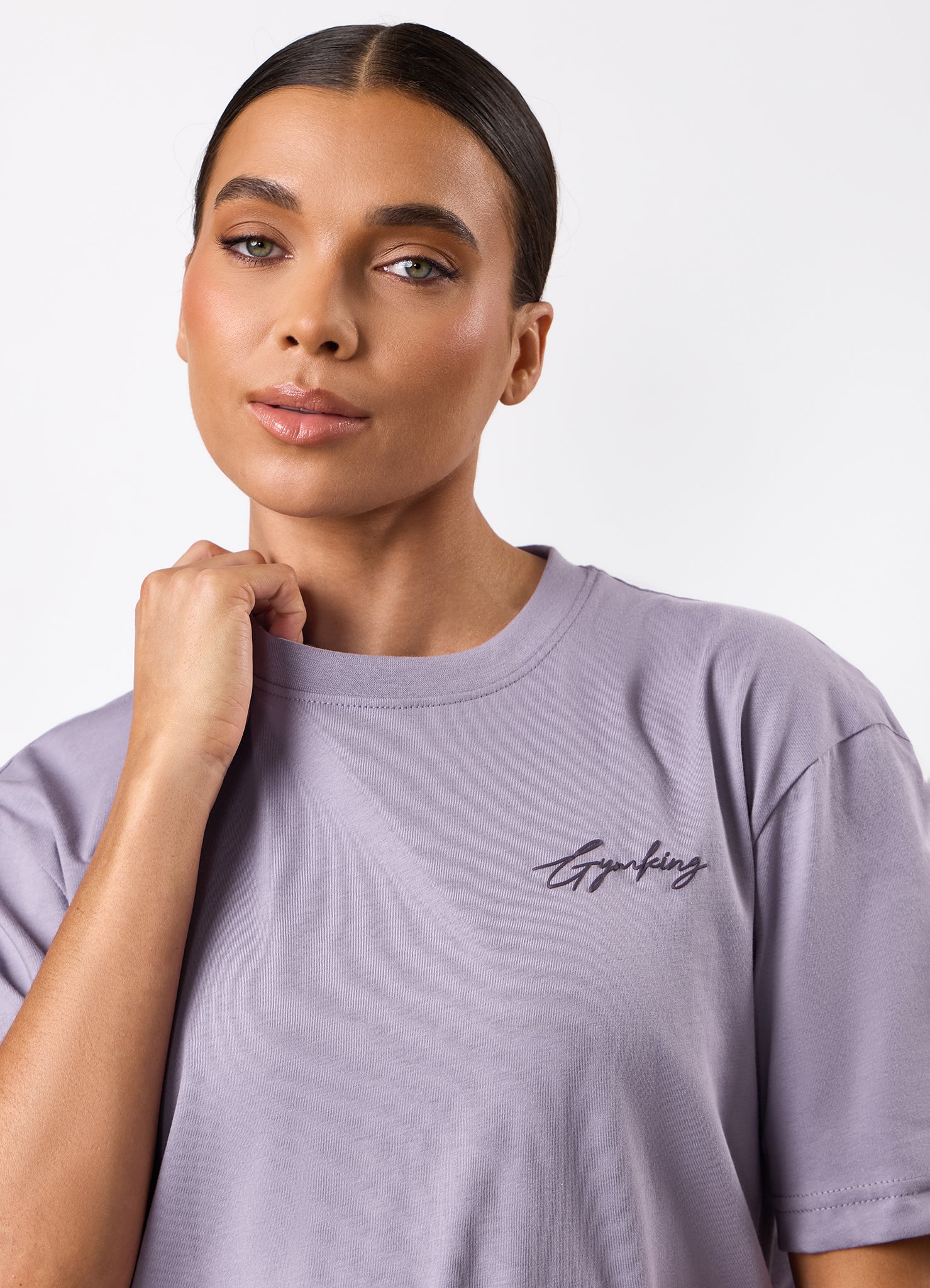 Gym King Script Mindset BF Tee - Dusky Purple