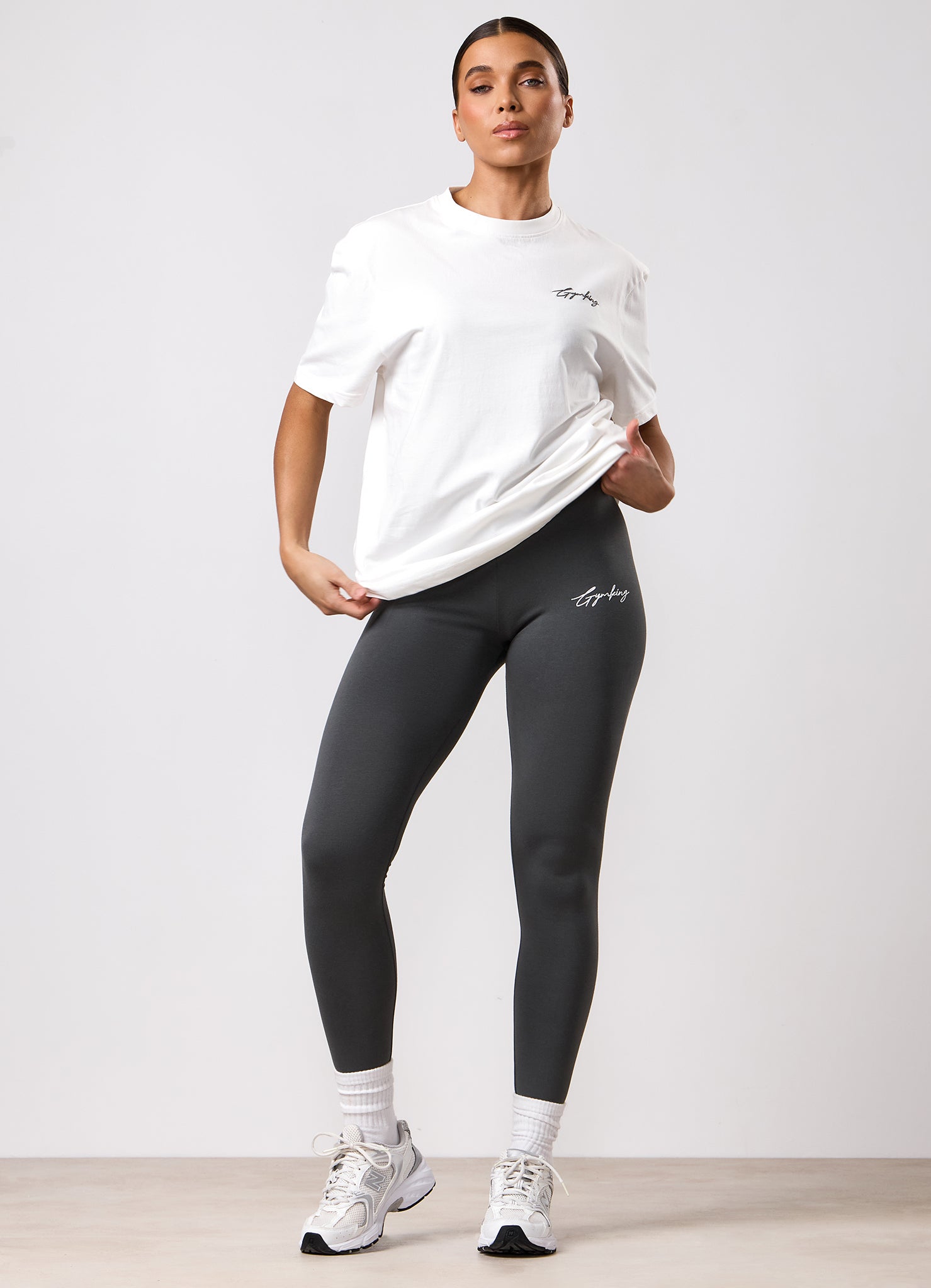 Gym King Script Mindset BF Tee - Cream