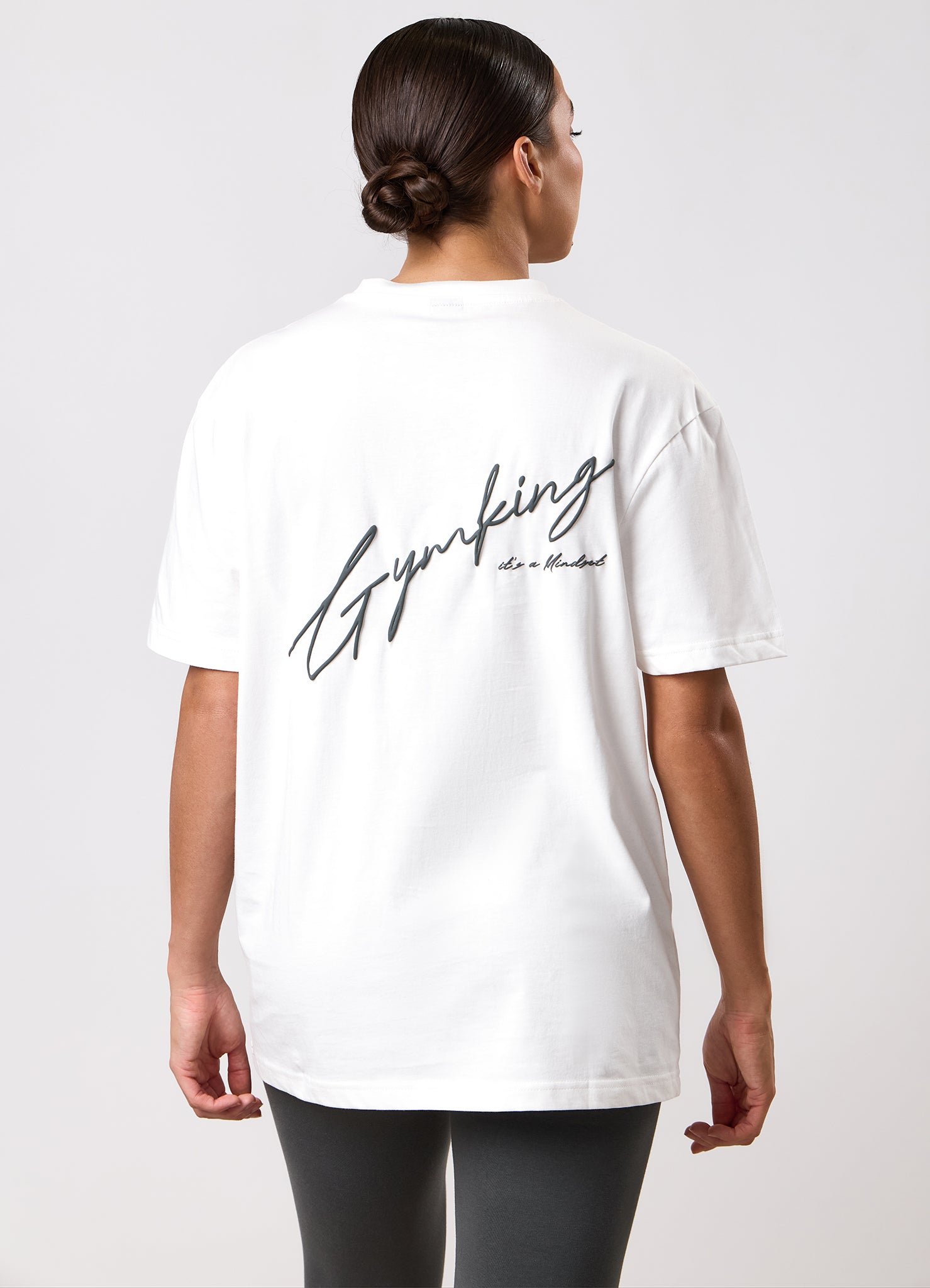 Gym King Script Mindset BF Tee - Cream