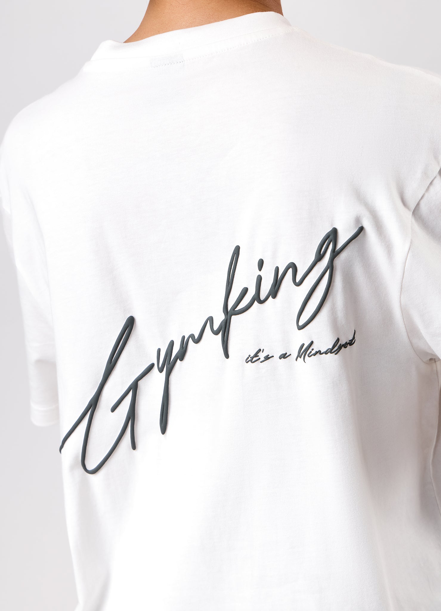 Gym King Script Mindset BF Tee - Cream
