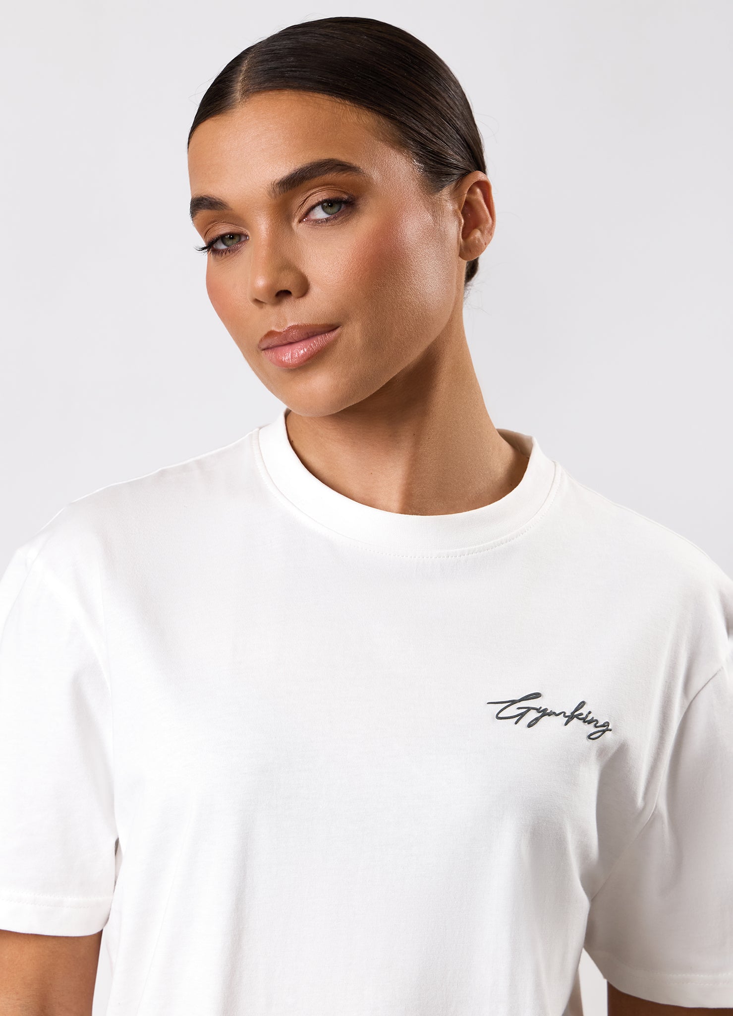 Gym King Script Mindset BF Tee - Cream