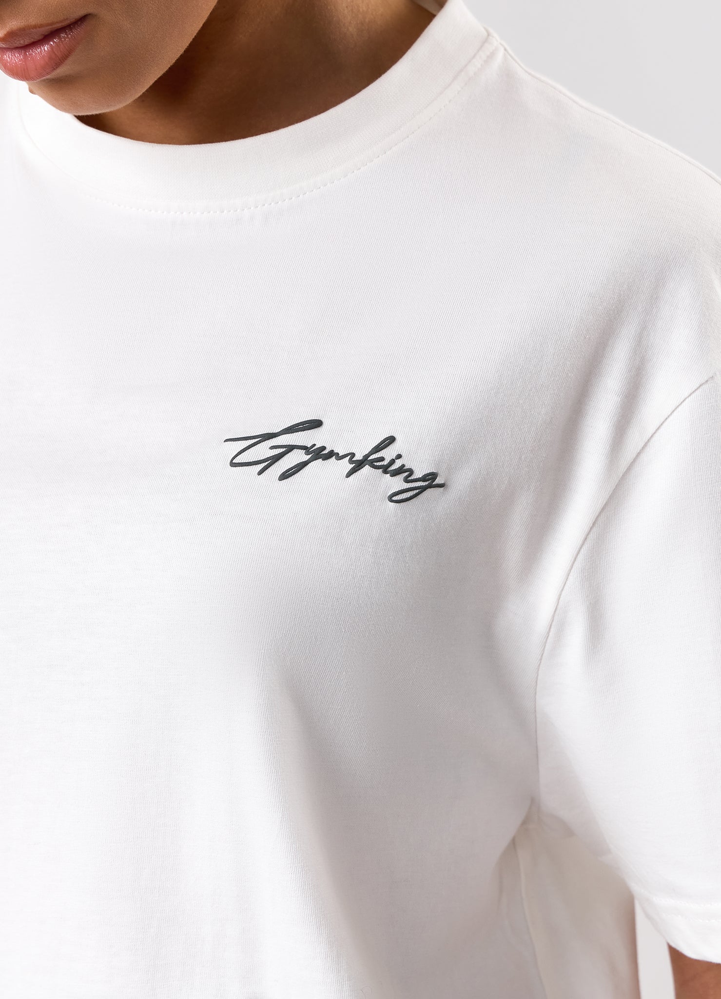 Gym King Script Mindset BF Tee - Cream