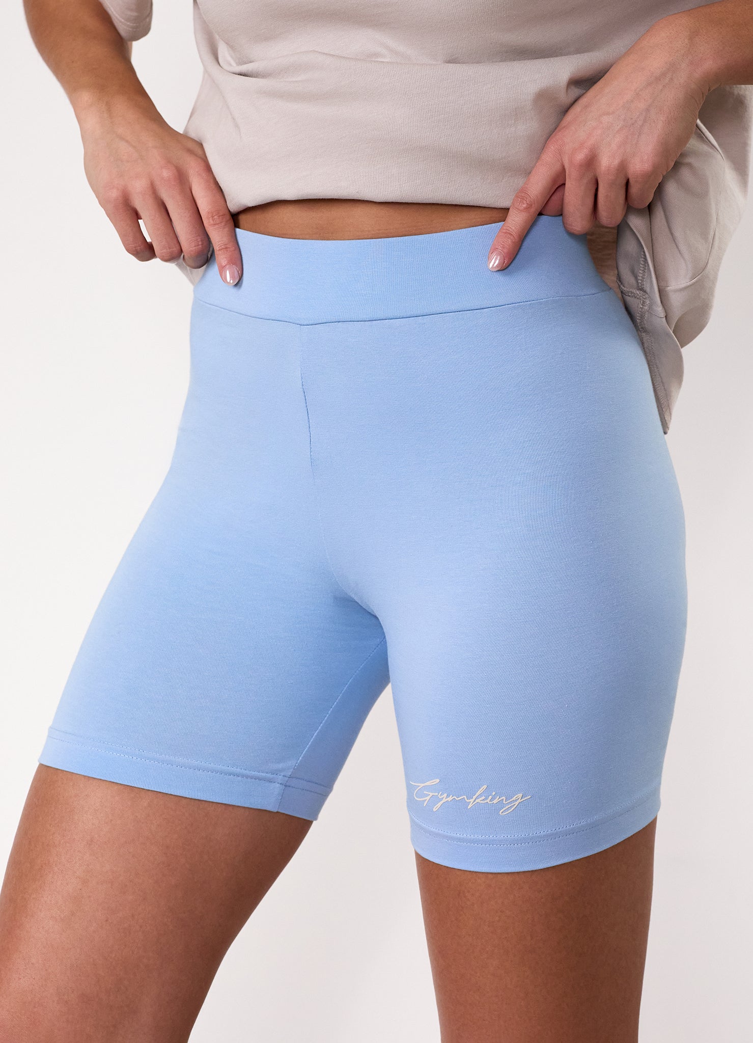 Gym King Script Mindset Jersey Short - Sky Blue/Light Stone