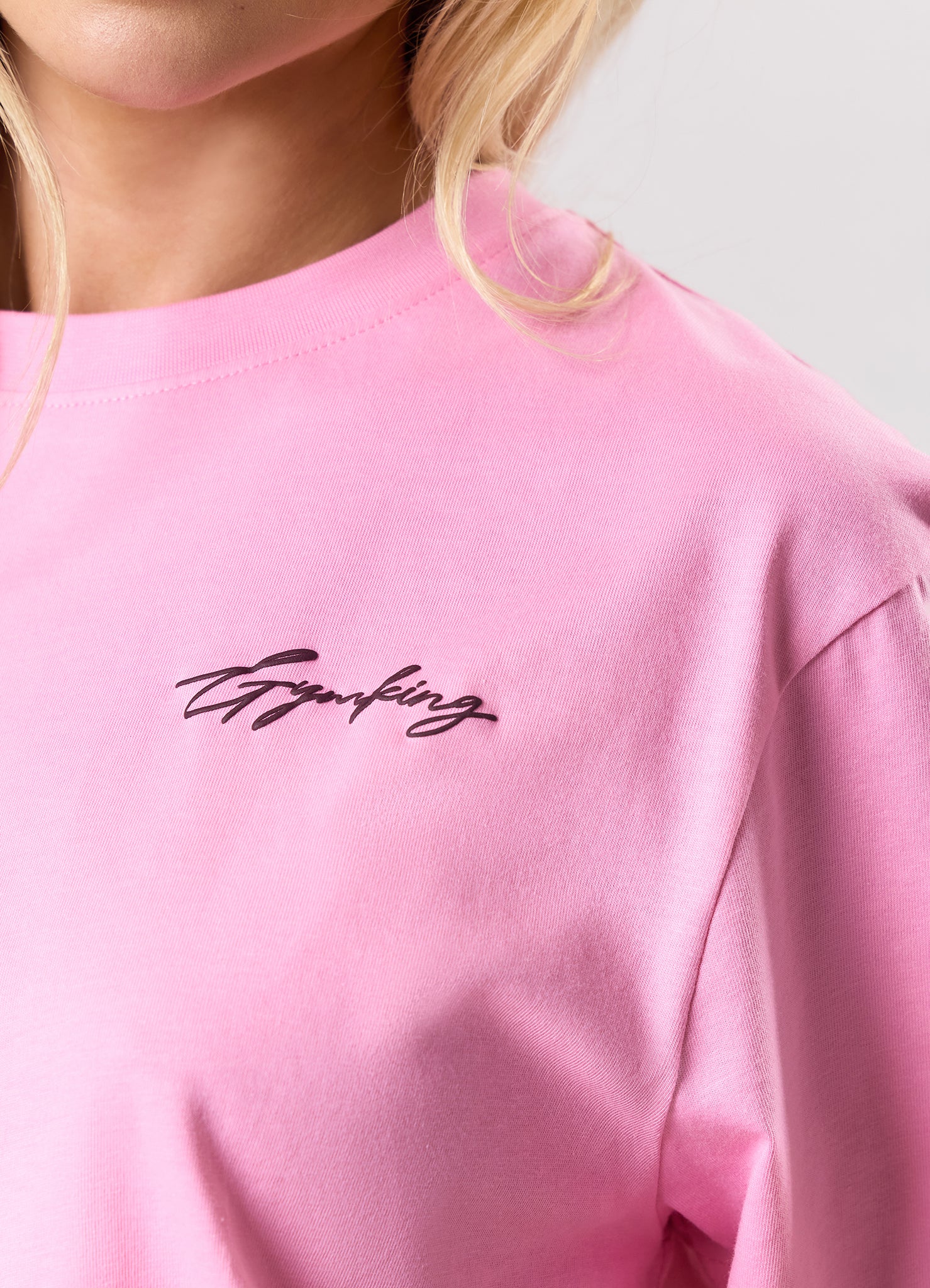 Gym King Script Mindset BF Tee - Candy Pink