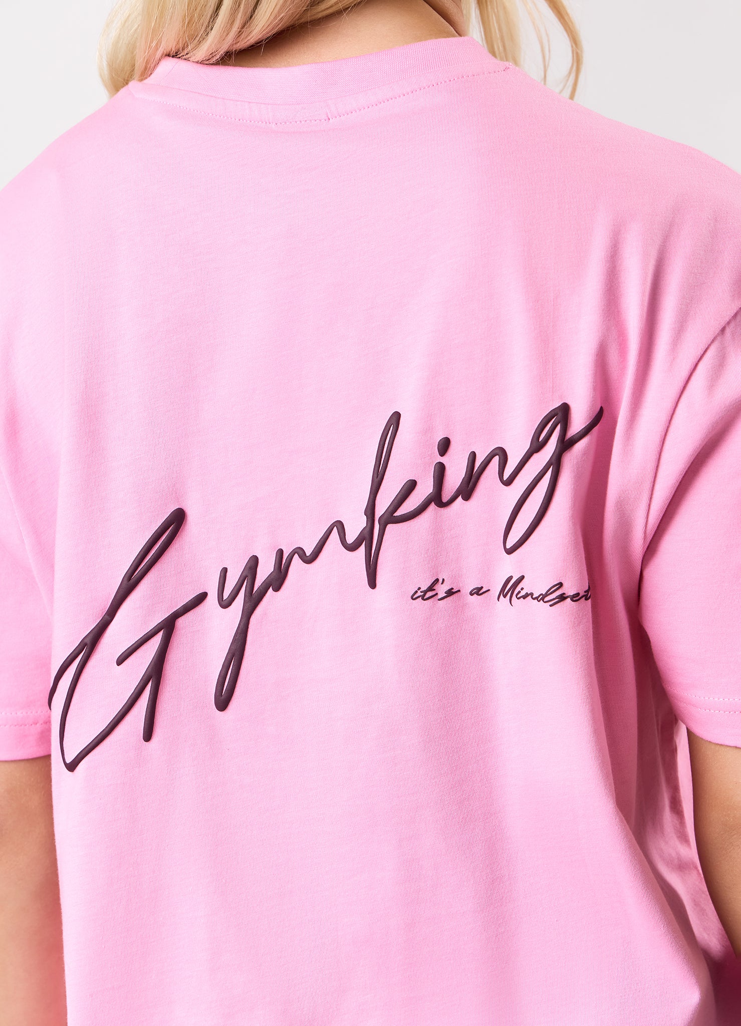 Gym King Script Mindset BF Tee - Candy Pink