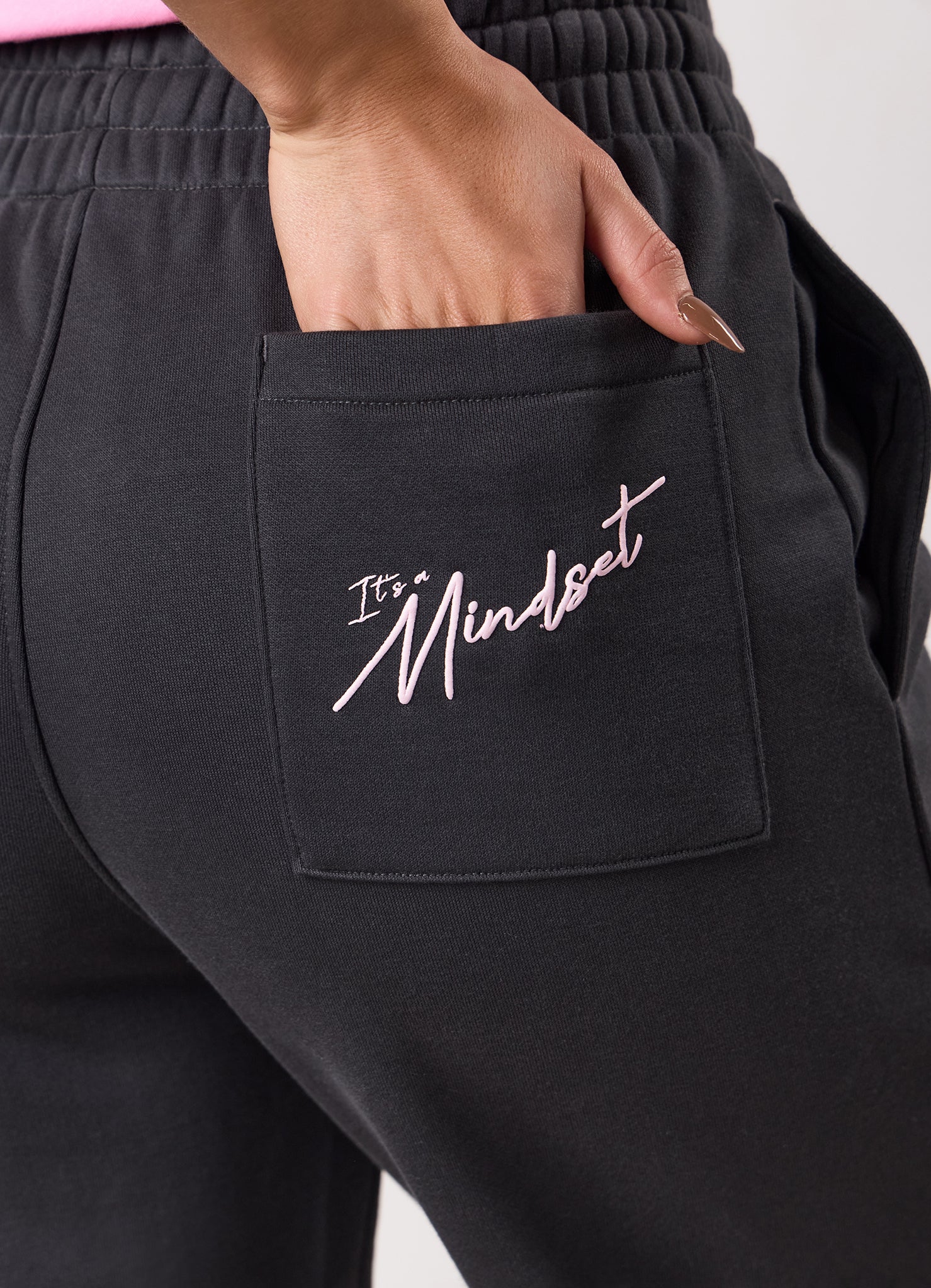 Gym King Script Mindset Straight Leg Jogger - Dark Pewter