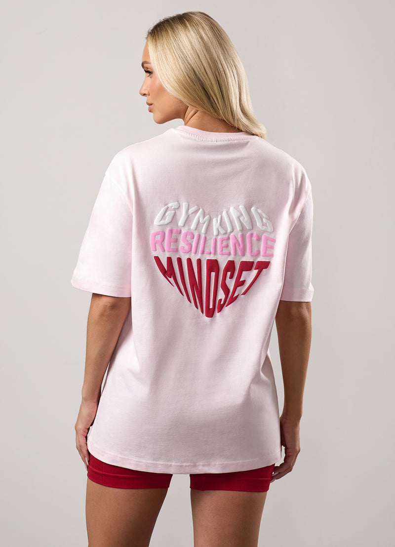 Gym King Script Mindset Boyfriend Tee - Pink