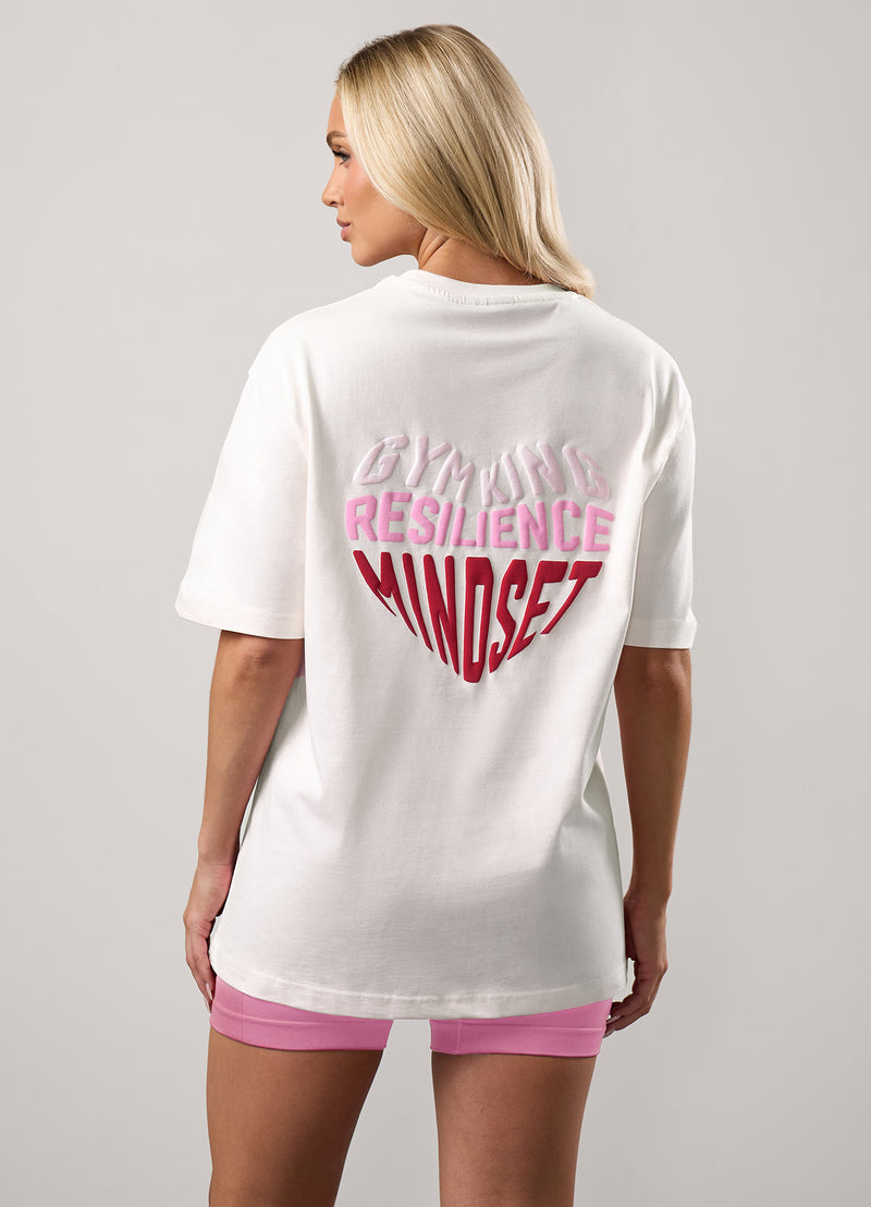 Gym King Script Mindset Boyfriend Tee - Cream