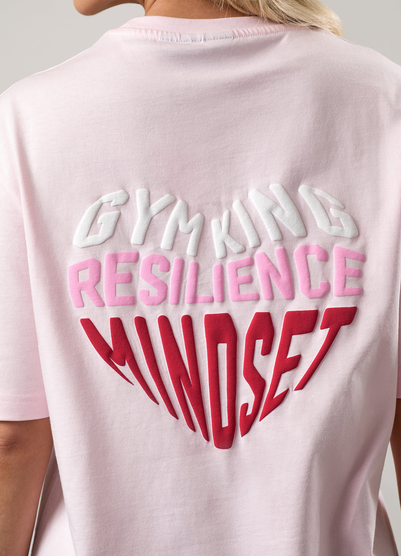 Gym King Script Mindset Boyfriend Tee - Pink