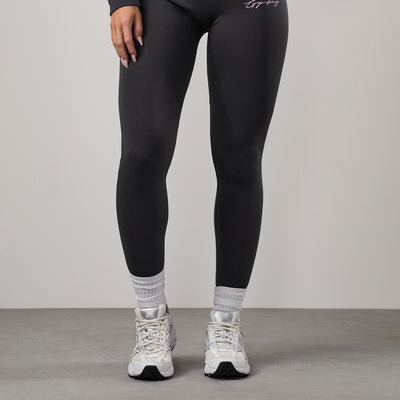 Gym King Script Mindset Cotton Jersey Legging - Dark Pewter