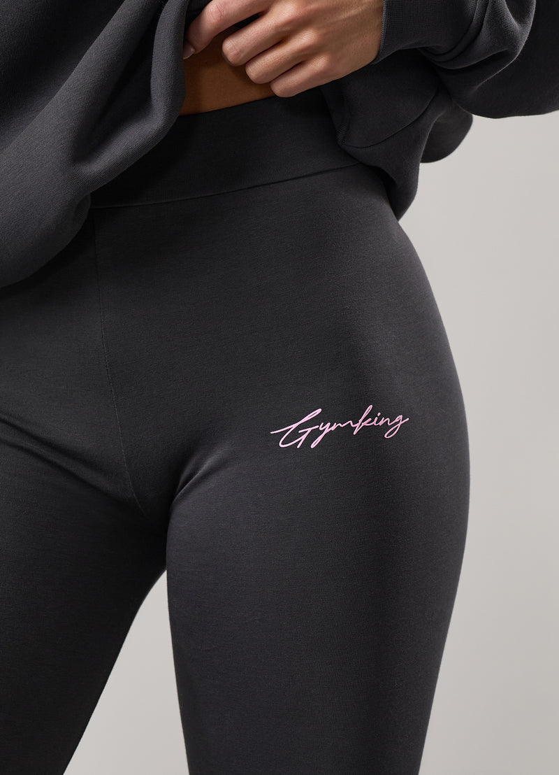 Gym King Script Mindset Jersey Legging - Dark Pewter