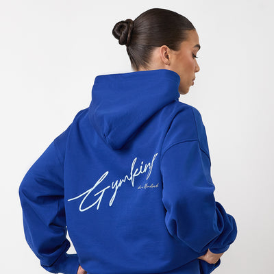 Gym King Script Mindset Hoodie - Jewel Blue
