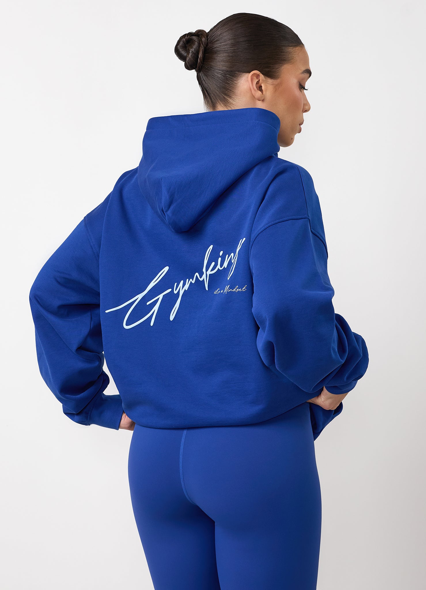 Gym King Script Mindset Hoodie - Jewel Blue