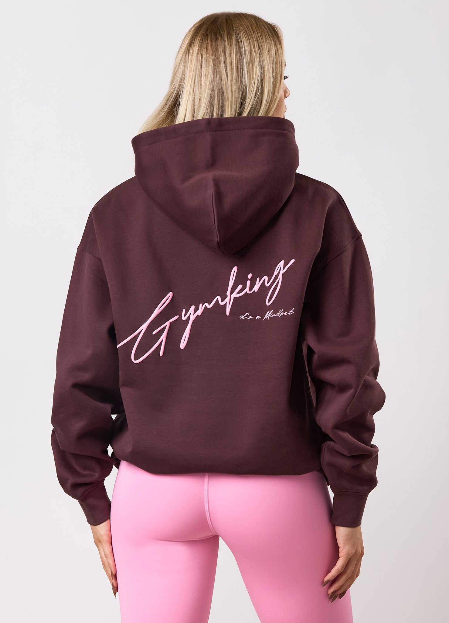 Gym King Script Mindset Hood - Espresso