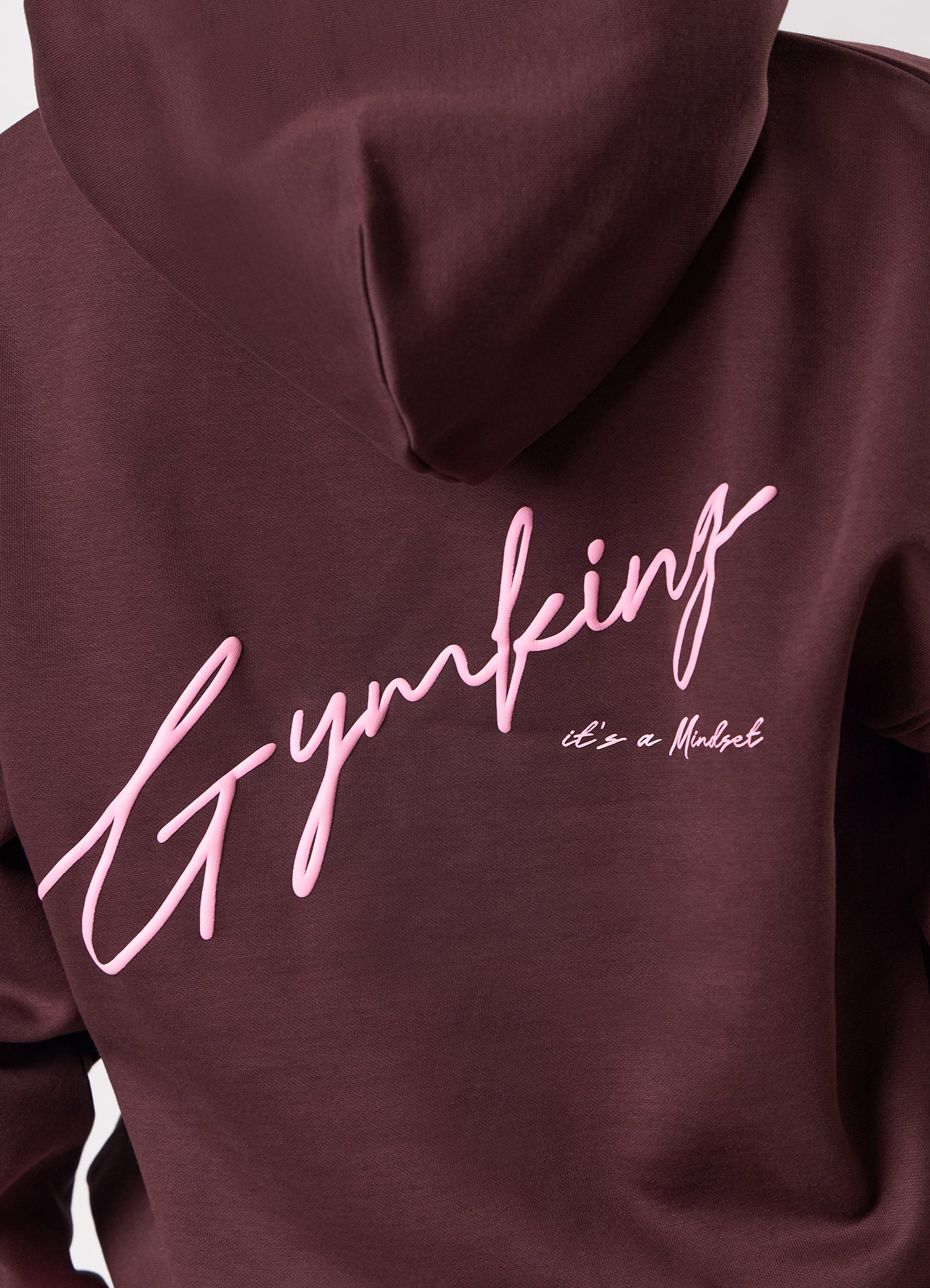 Gym King Script Mindset Hood - Espresso