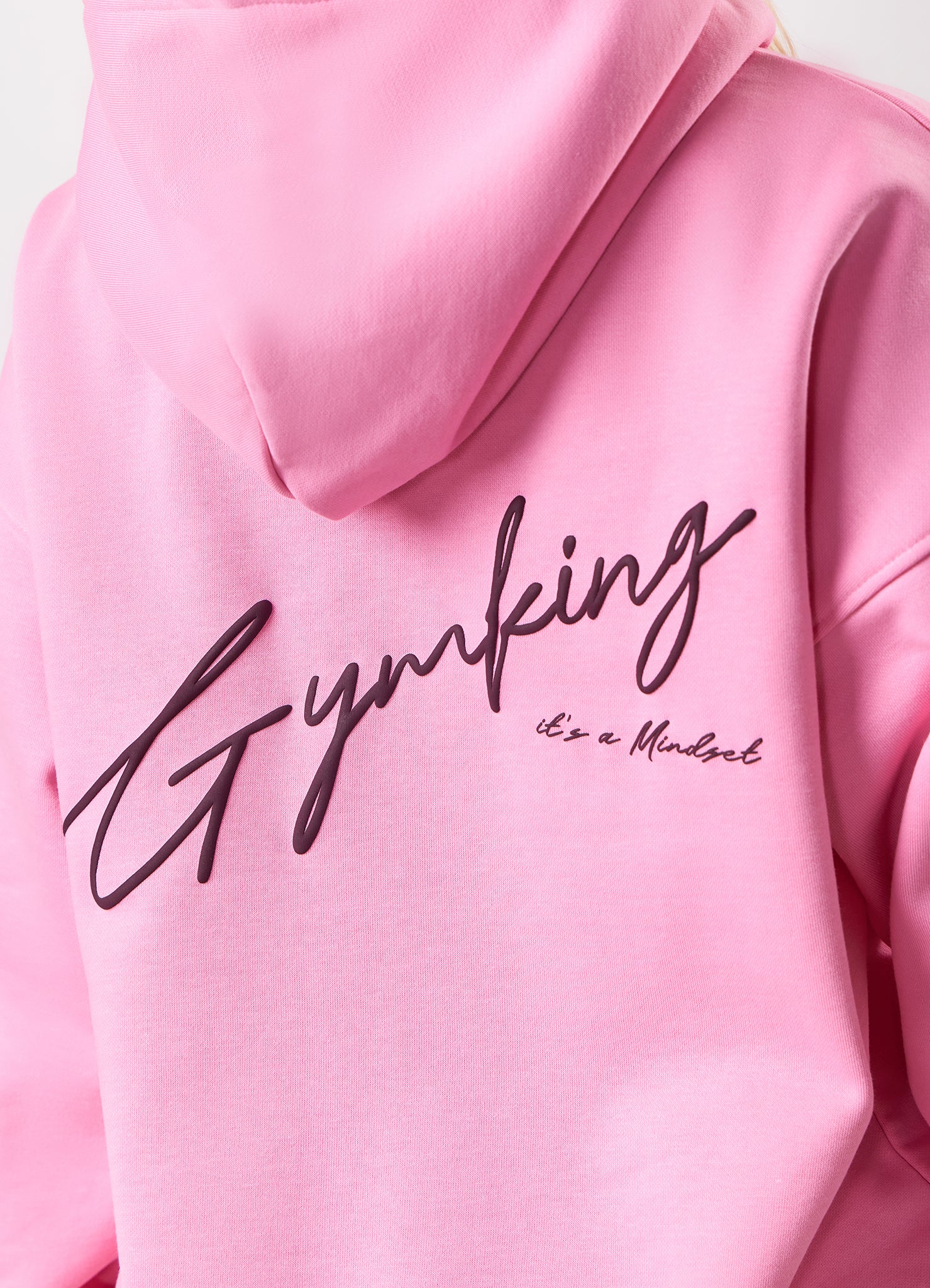 Gym King Script Mindset Hood - Candy Pink