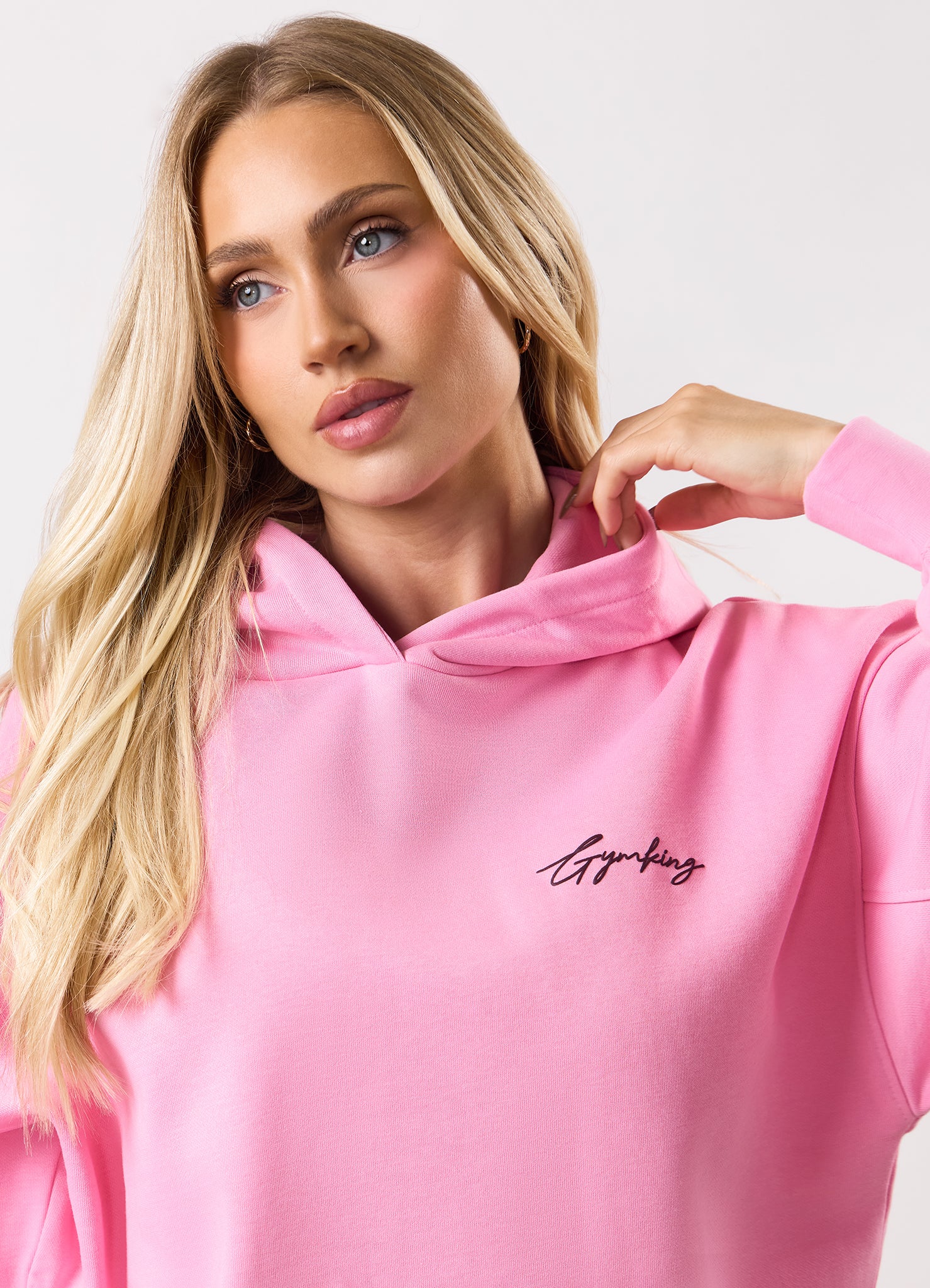 Gym King Script Mindset Hood - Candy Pink