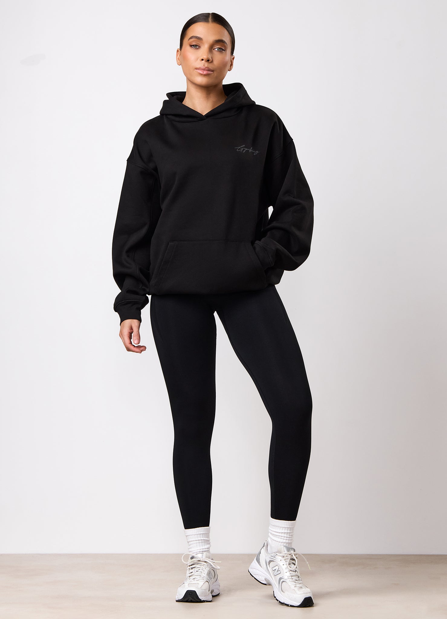 Gym King Script Mindset Hood - Black