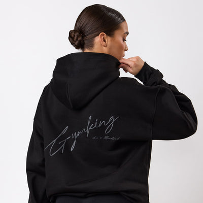 Gym King Script Mindset Hoodie - Black