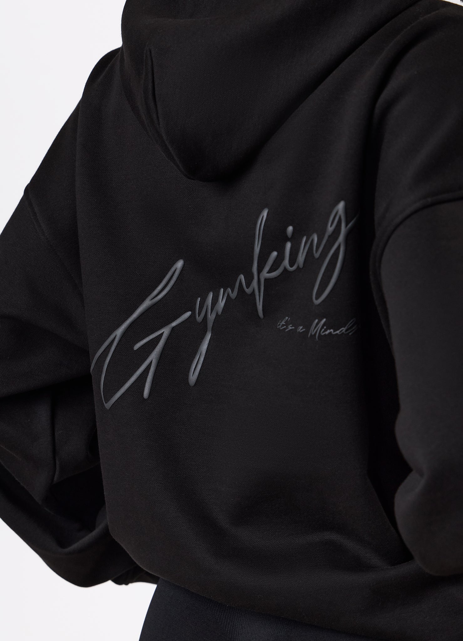 Gym King Script Mindset Hood - Black