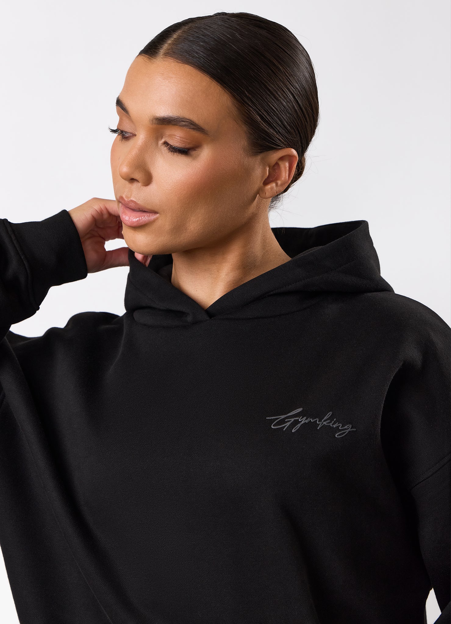 Gym King Script Mindset Hood - Black