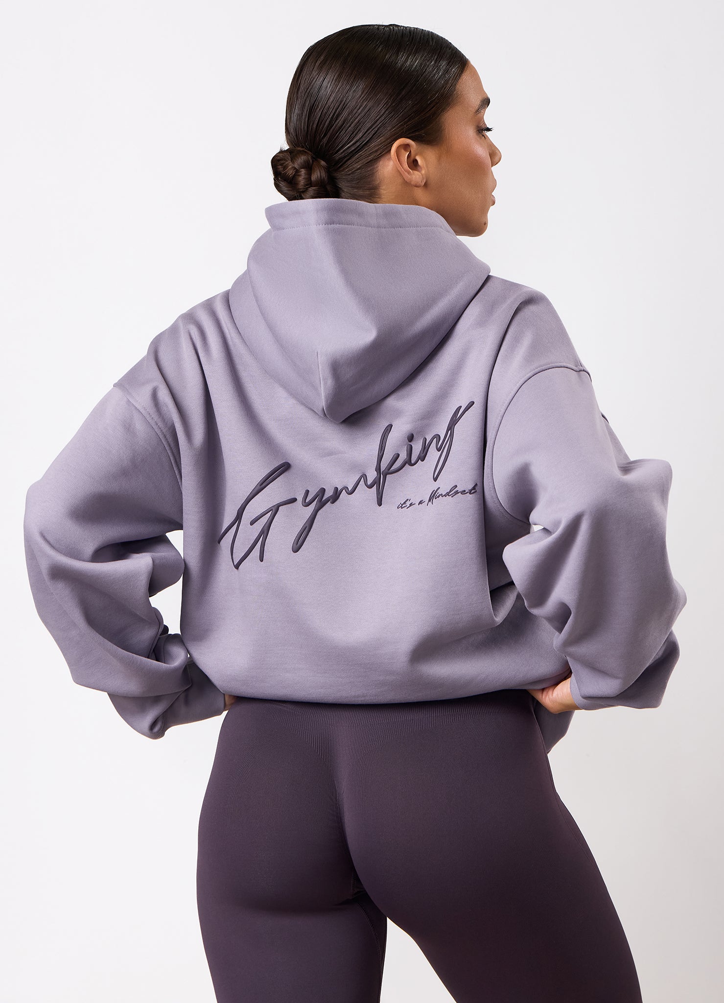Gym King Script Mindset Hood - Dusky Purple