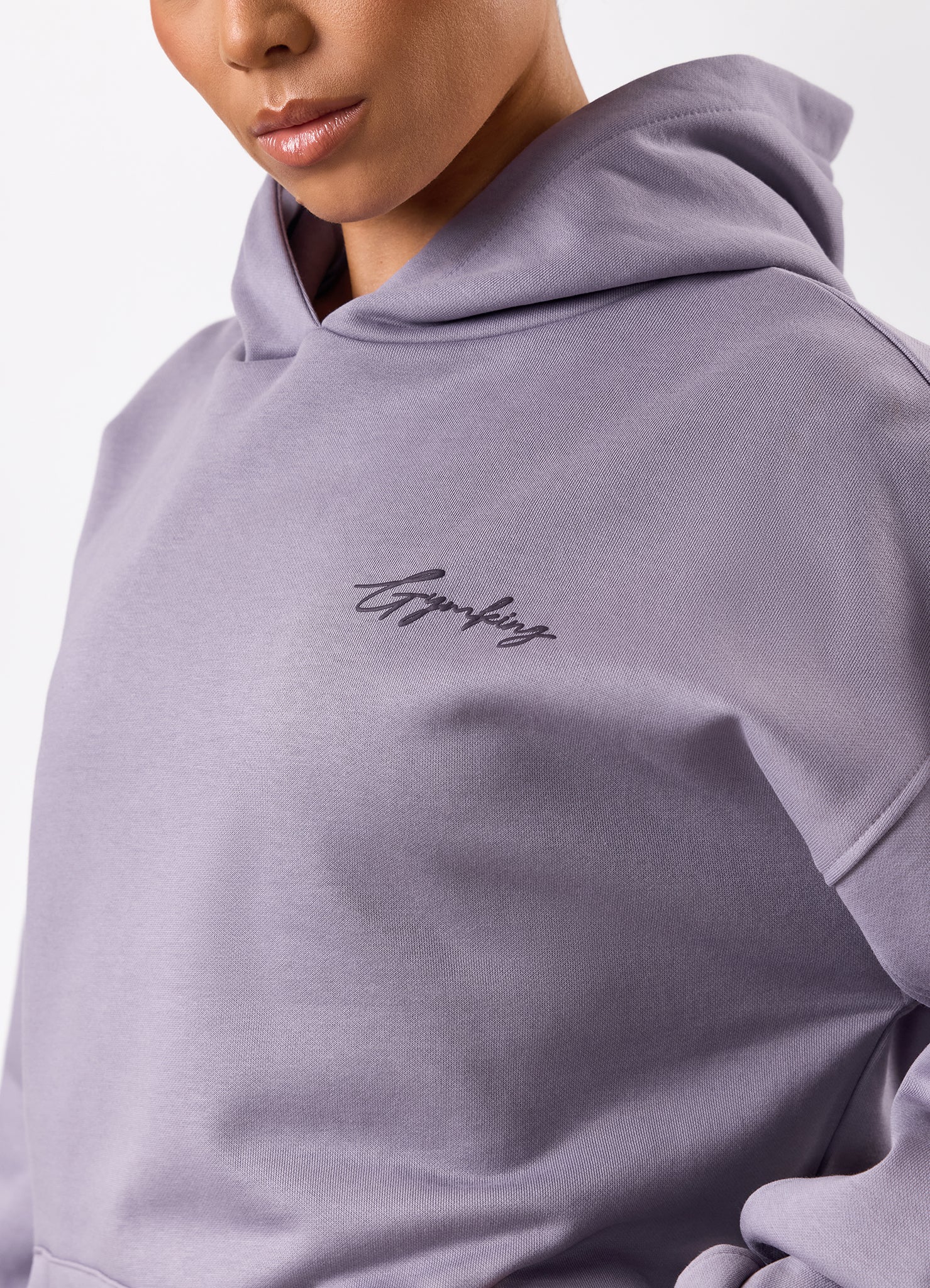 Gym King Script Mindset Hood - Dusky Purple