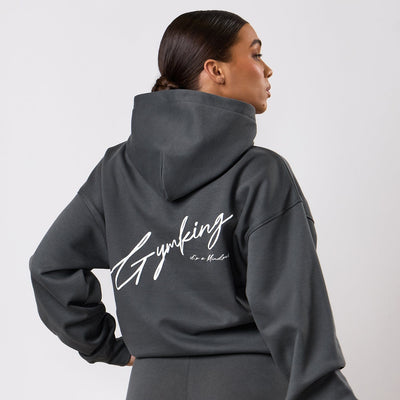 Gym King Script Mindset Hoodie - Green Smoke