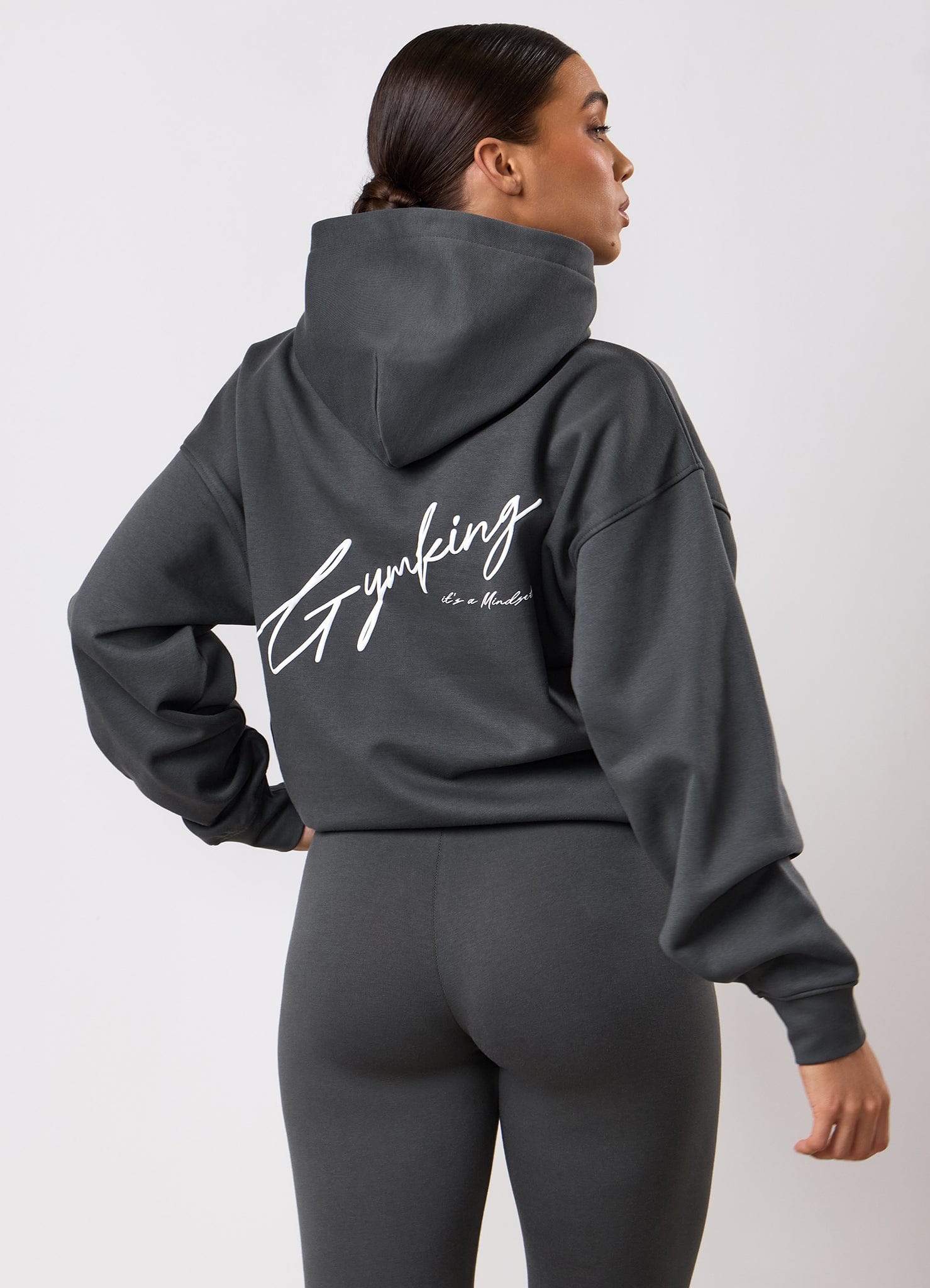 Gym King Script Mindset Hoodie - Green Smoke