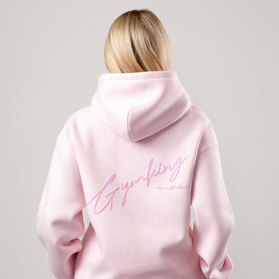 Gym King Script Mindset Oversized Fit Hood - Baby Pink