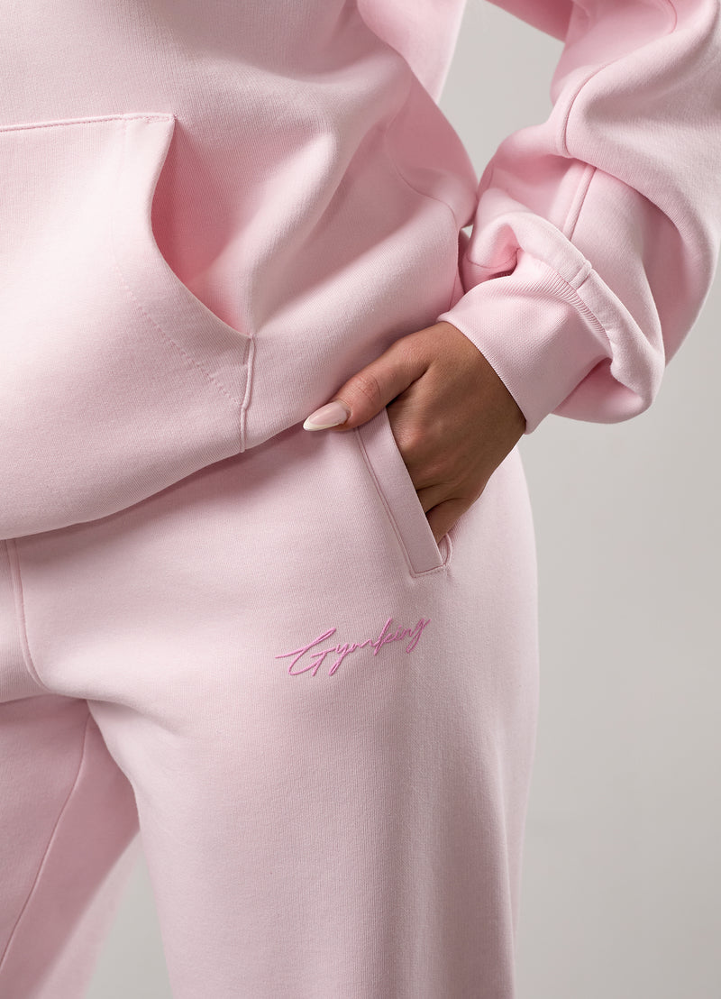 Gym King Script Mindset Tracksuit - Baby Pink