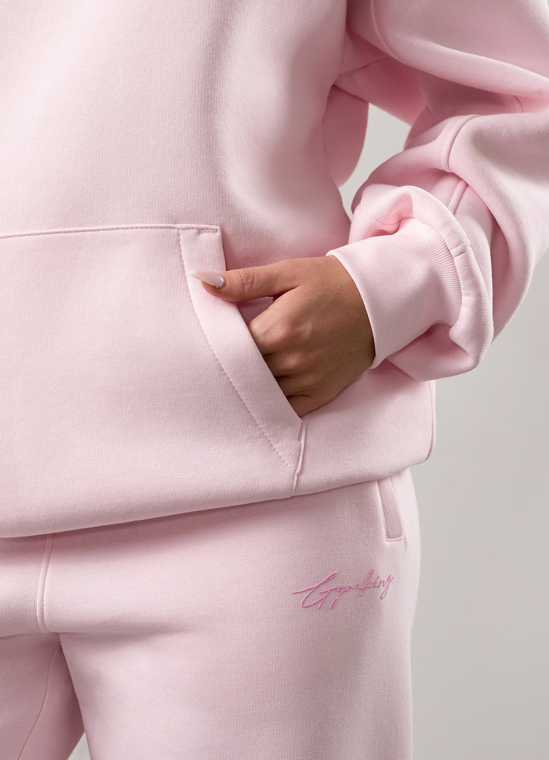 Gym King Script Mindset Tracksuit - Baby Pink