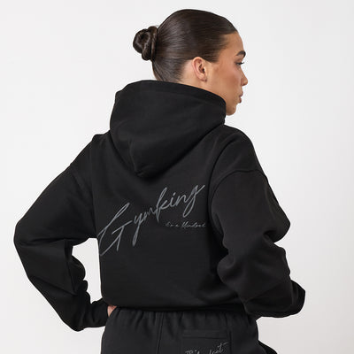 Gym King Script Mindset Hoodie - Black