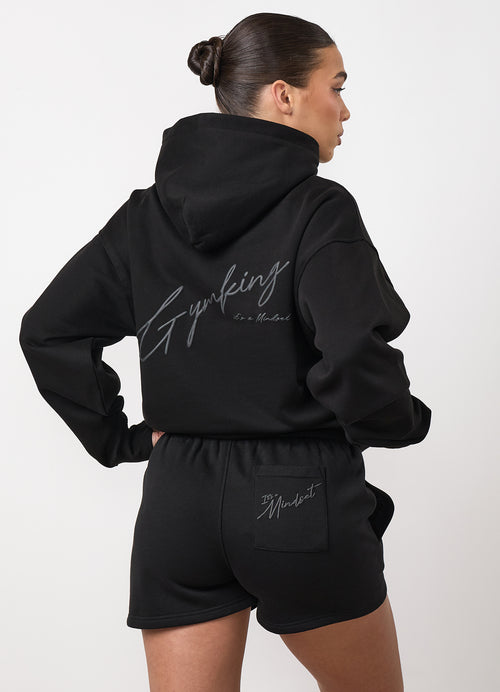 Gym King Script Mindset Hoodie - Black
