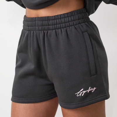 Gym King Script Mindset Short - Dark Pewter