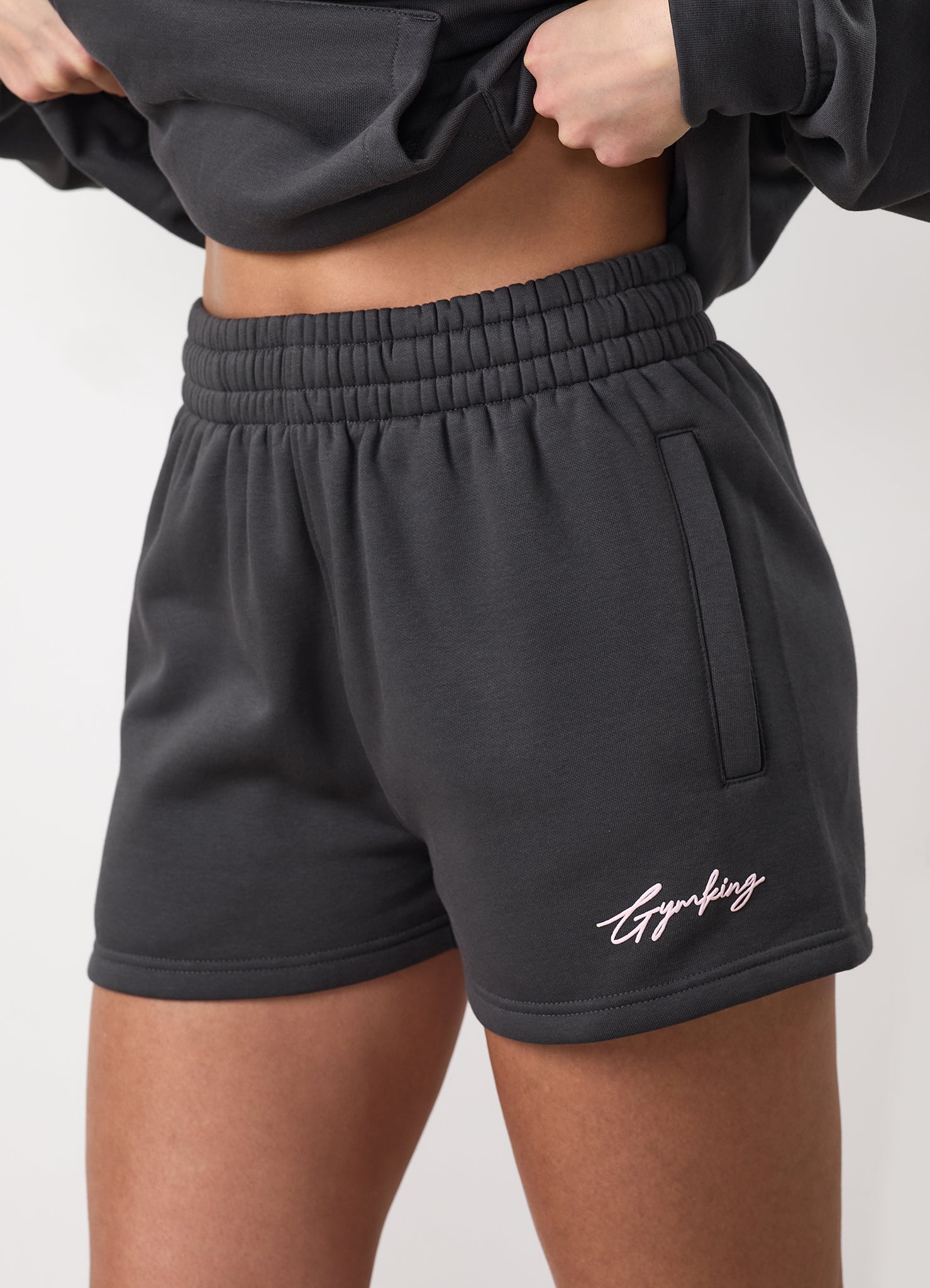 Gym King Script Mindset Short - Dark Pewter
