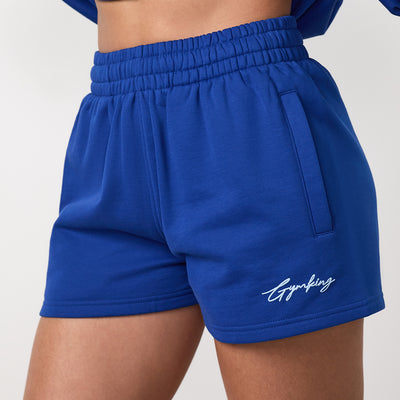 Gym King Script Mindset Short - Jewel Blue