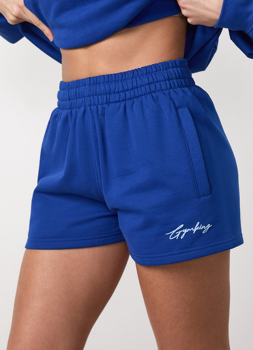 Gym King Script Mindset Short - Jewel Blue
