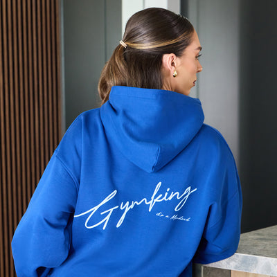 Gym King Script Mindset Hoodie - Jewel Blue