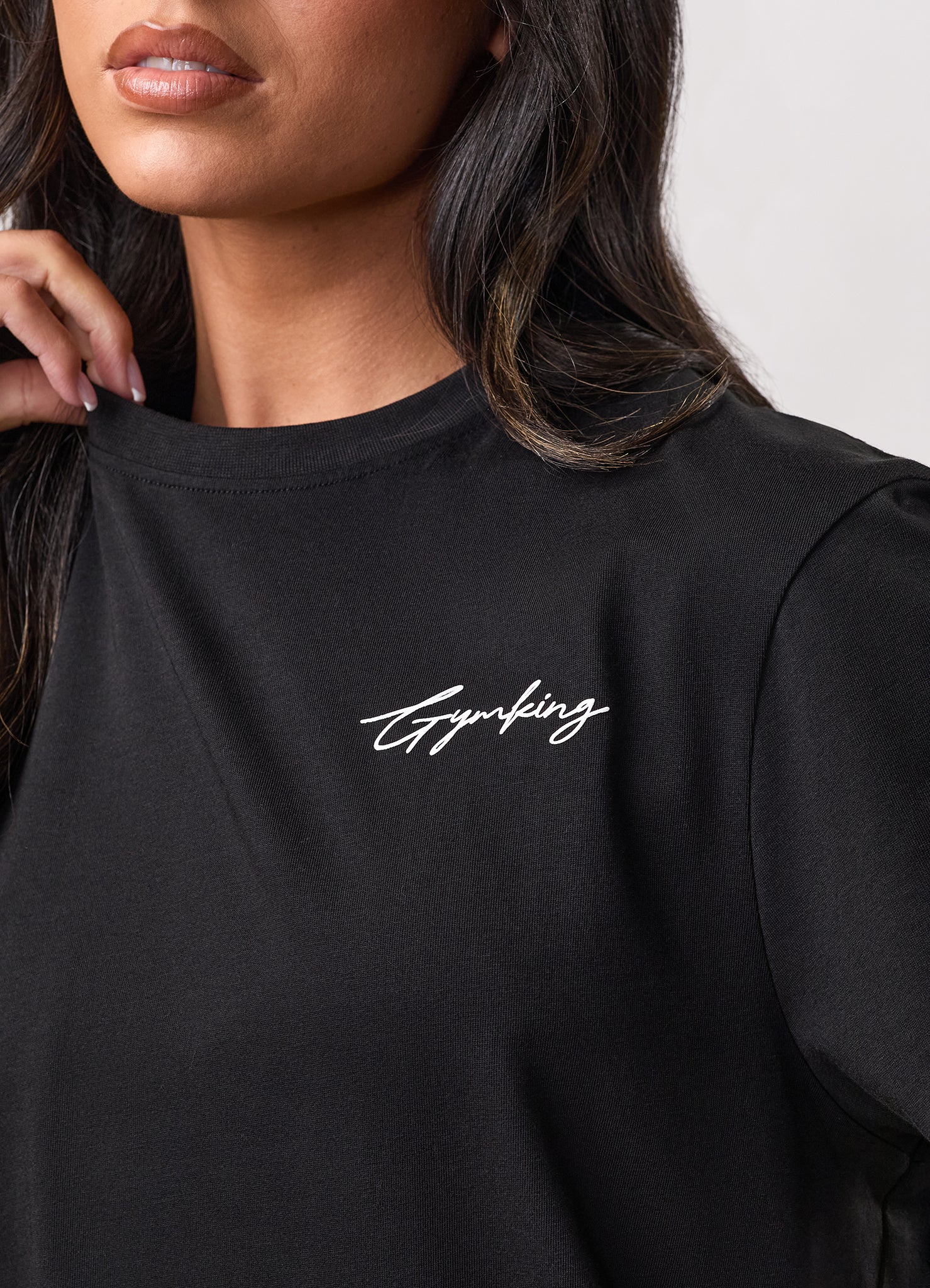 Gym King Script Mindset Jersey BF Tee - Black