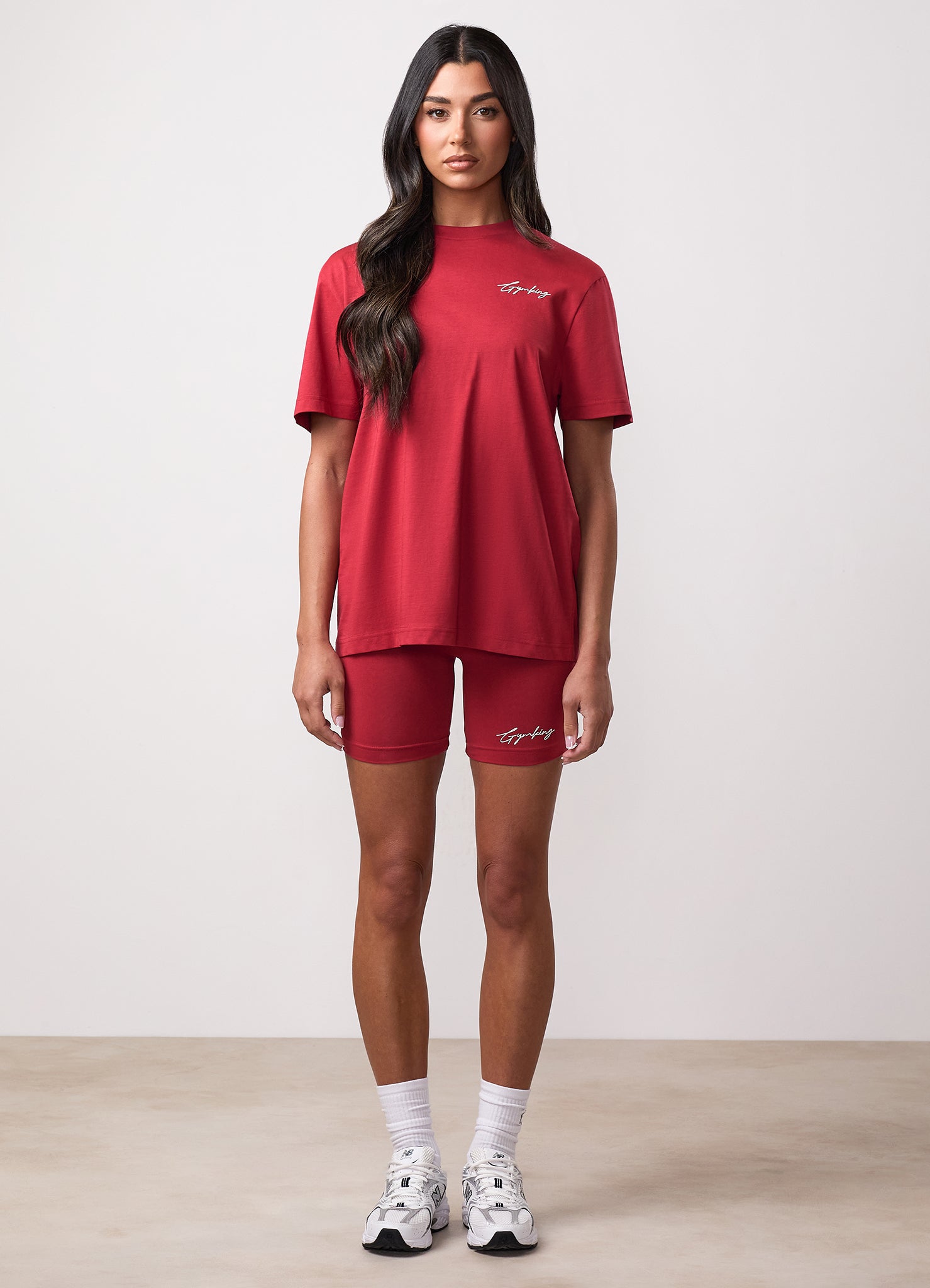 Gym King Script Mindset 5" Jersey Cycle Short - Burnt Cherry