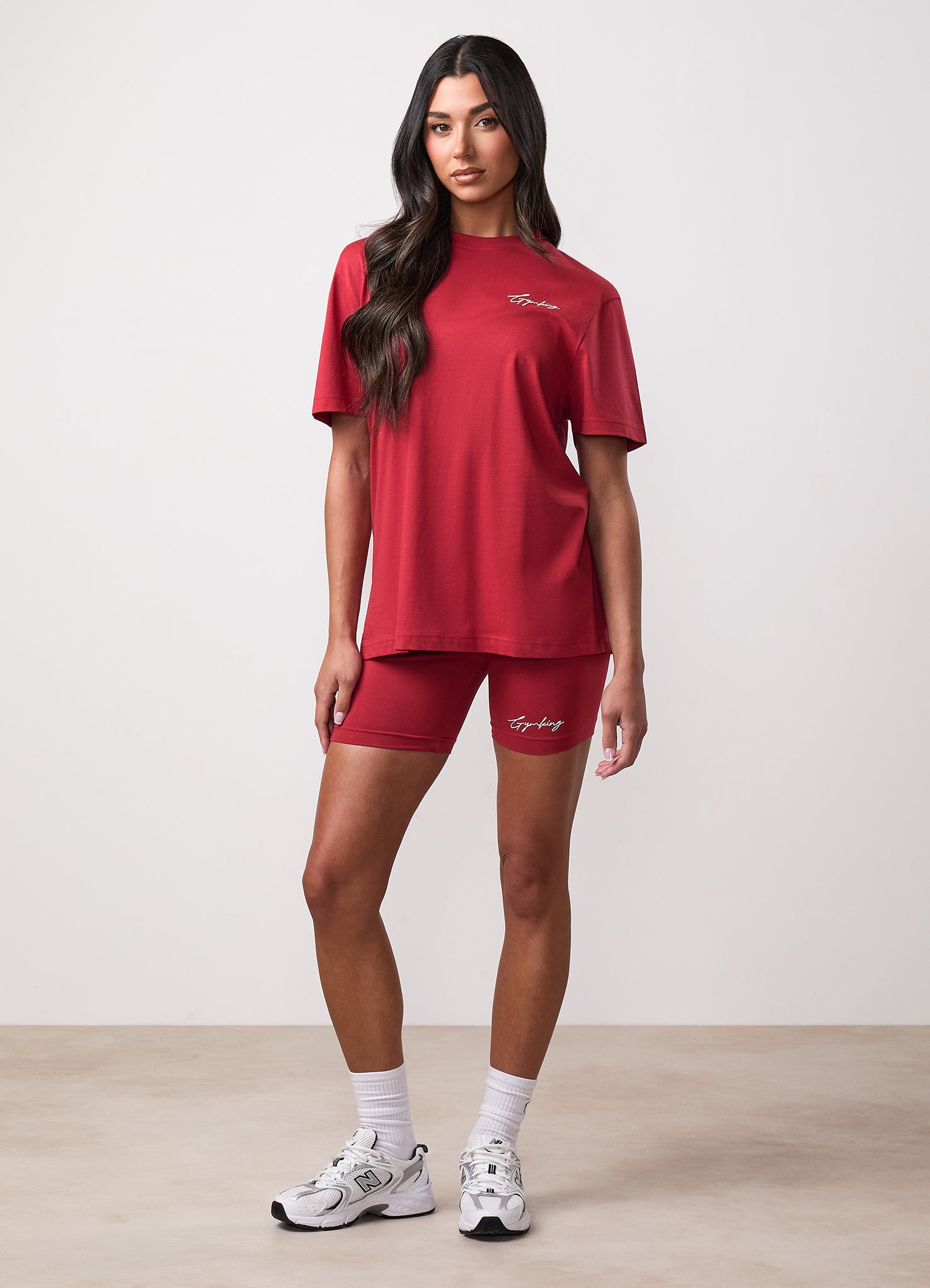 Gym King Script Mindset Jersey BF Tee - Burnt Cherry