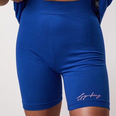 Gym King Script Mindset 5" Jersey Cycle Short - Cobalt