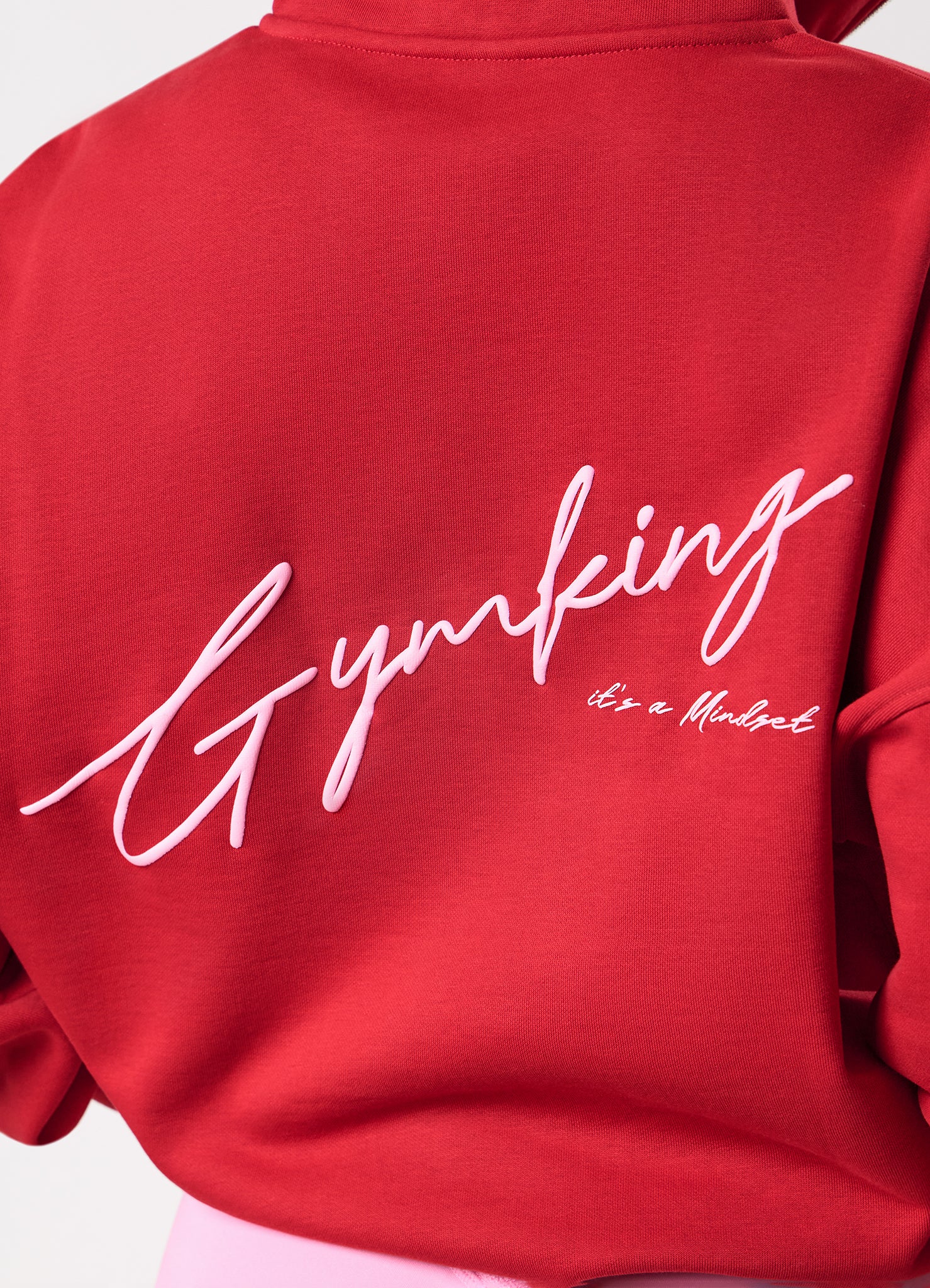 Gym King Script Mindset 1/4 Zip Funnel - Scarlet Red