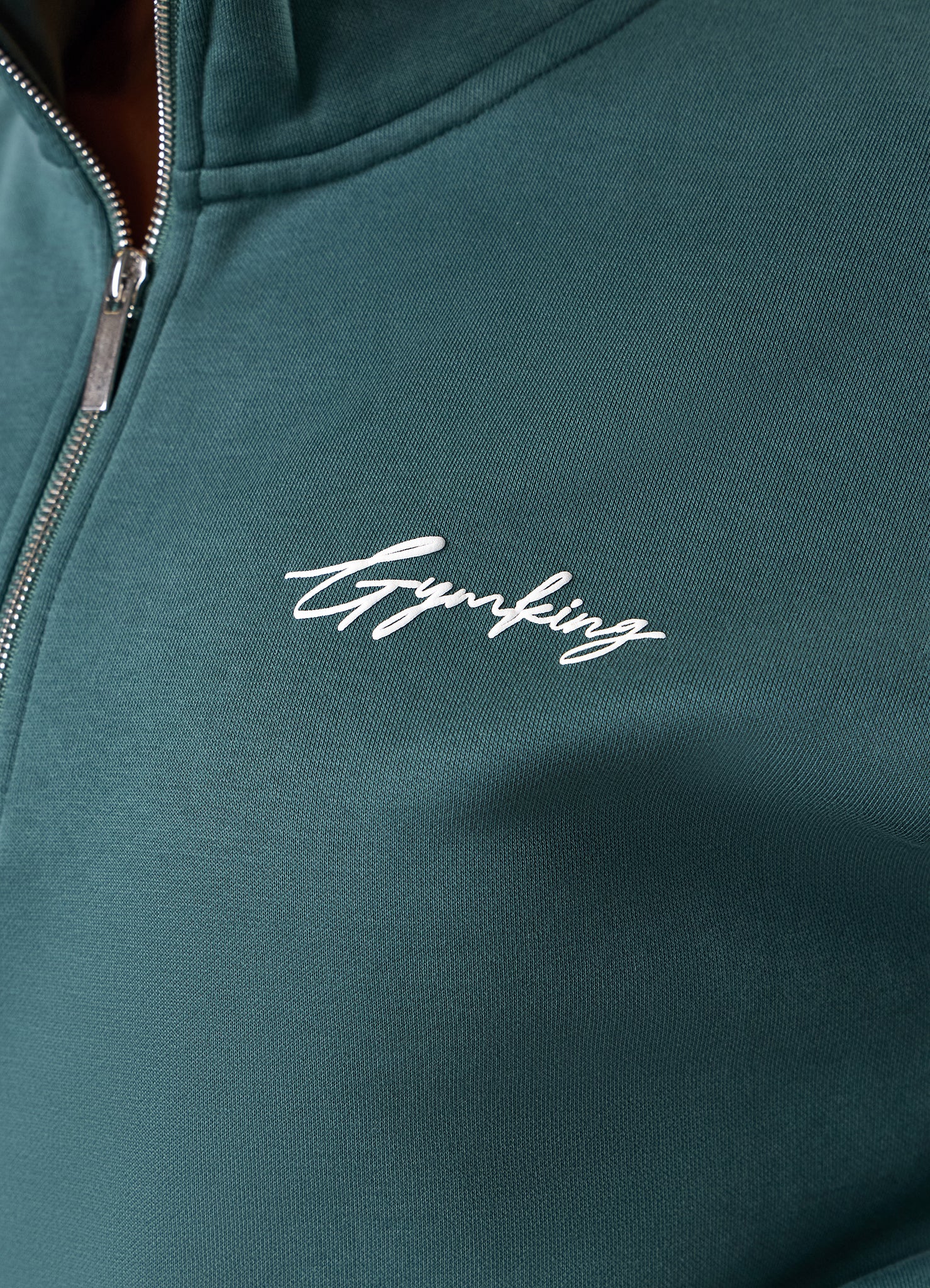 Gym King Script Mindset 1/4 Zip Funnel - Pine Green
