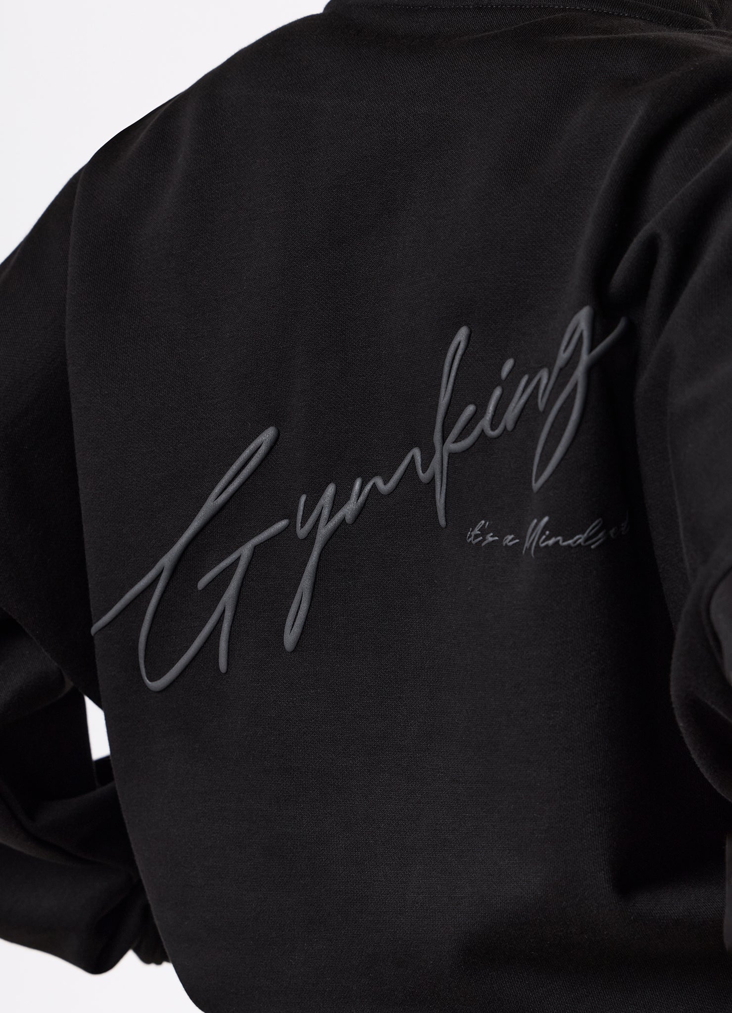 Gym King Script Mindset 1/4 Zip Funnel - Black