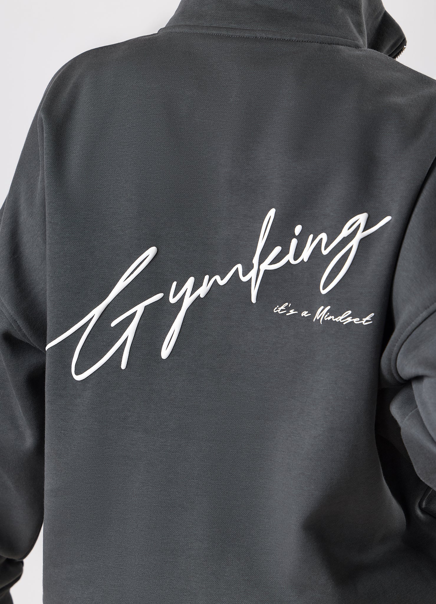 Gym King Script Mindset 1/4 Zip Funnel - Green Smoke