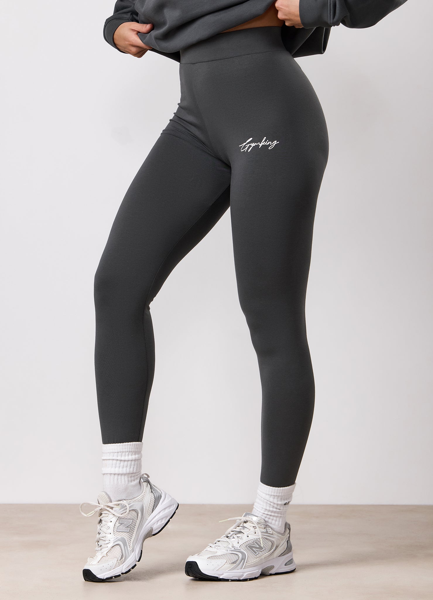 Gym King Script Mindset Jersey Legging - Green Smoke