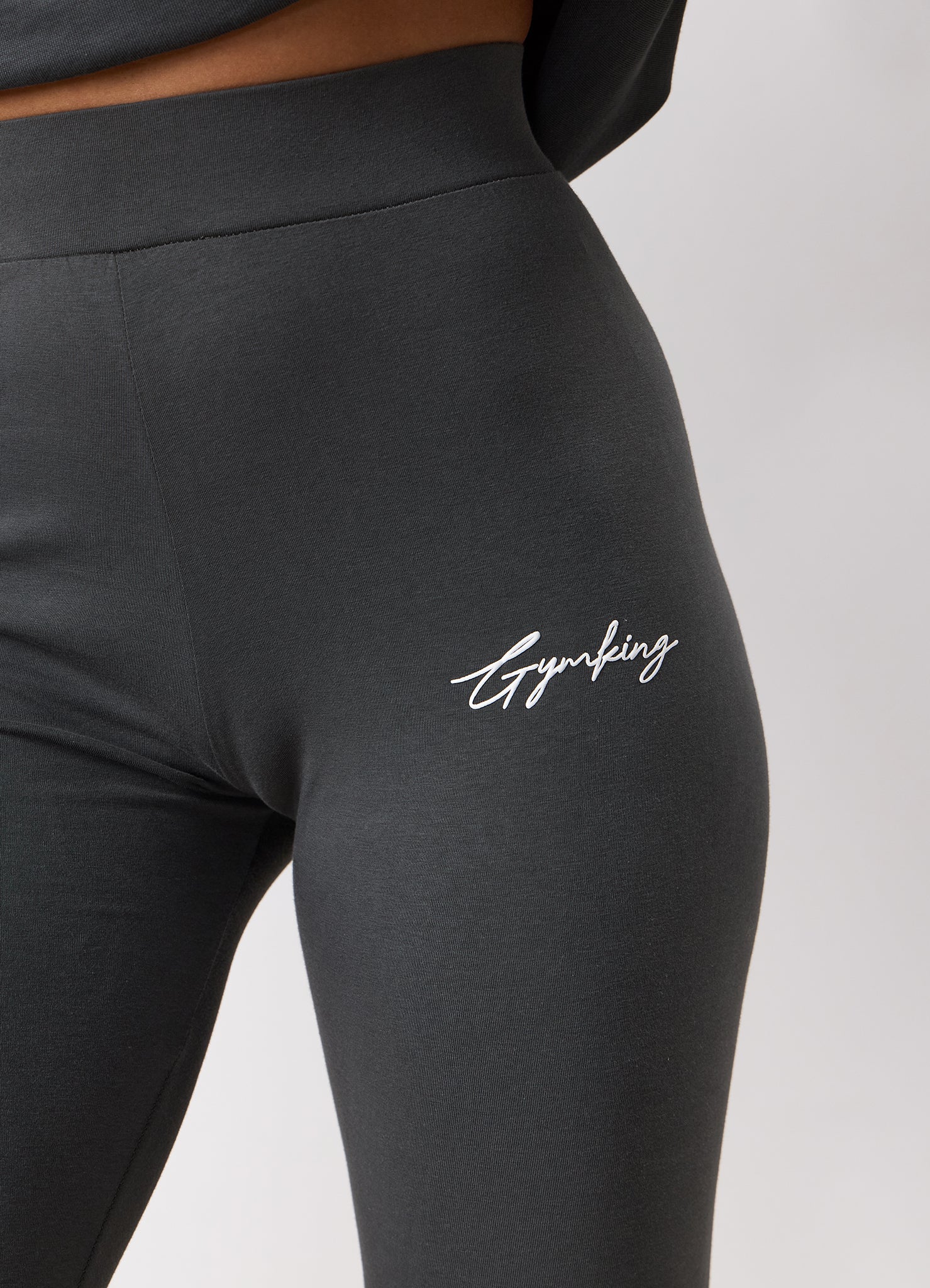 Gym King Script Mindset Jersey Legging - Green Smoke